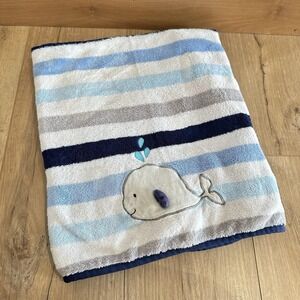 Garanimals Blue Gray White Stripe Whale Baby Blanket Lovey Walmart 30 X 40